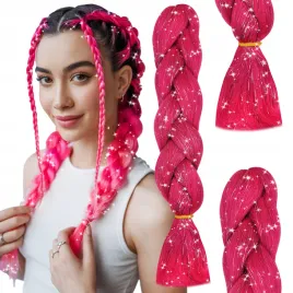 wlosy-syntetyczne-kolorowe-warkoczyki-brokatowe-rozowe-neonowe-piekne-gpink