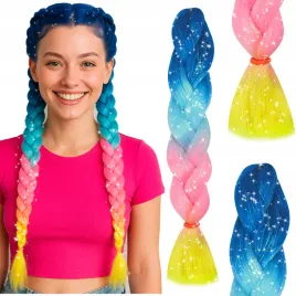wlosy-syntetyczne-warkoczyki-brokatowe-teczowe-ombre-niebieskie-rozowe-g48