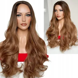 peruka-z-wlosow-sztucznych-ombre-braz-ciemny-blond-bez-grzywki-dluga-fala