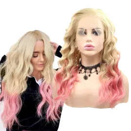 peruka-lace-front-z-wlosow-syntetycznych-blond-pastelowy-roz-ombre-fale