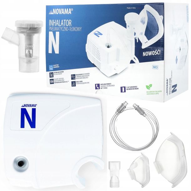 INHALATOR NEBULIZATOR PNEUMATYCZNO TŁOKOWY DLA DZIECI DOROSŁYCH NOVAMA N