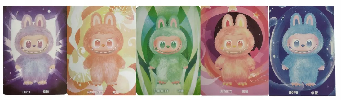 Karty LABUBU LOYALTY HOPE LUCK HAPPINESS SERENITY 5 szt