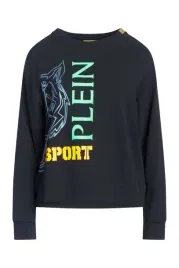 bluza-damska-plein-sport-c-neck-bawelniana-czarna-z-nadrukiem