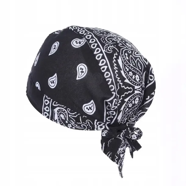 Bandana Wiązana Chusta Bawełniana Bandamka Chustka Na Głowę Czarna