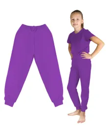 spodnie-dresowe-gladkie-bawelniane-fioletowe-dzieciece-luzne-cienkie-134