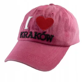 czapka-z-daszkiem-bejsbolowka-haft-i-love-krakow-pamiatka
