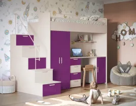 meble-mlodziezowe-3w1-lozko-pietrowe-biurko-szafa-raj4-kaszmir-fiole-polysk