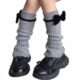 ocieplacze-na-nogi-lydki-getry-dzieciece-mlodziezowe-damskie-kokarda-szare