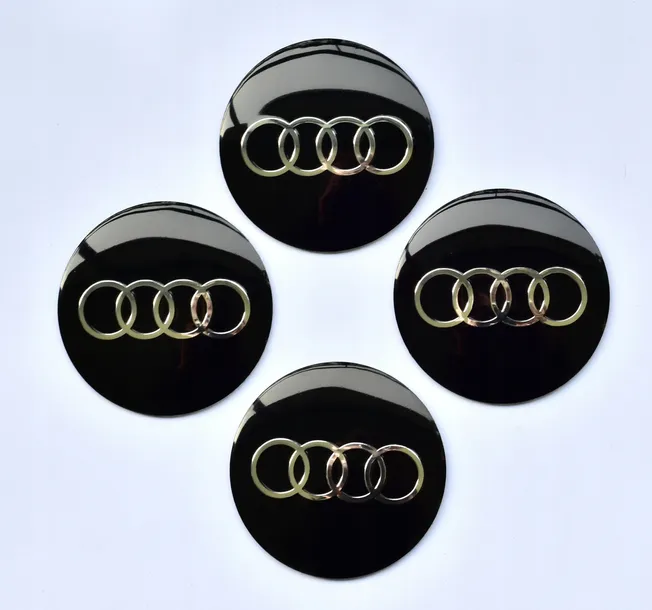 4szt. AUDI 60mm naklejki aluminiowe emblematy logo na dekielki kołpaki NOWE