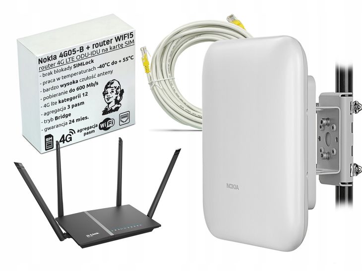﻿Router 4G LTE z agregacją pasm na kartę SIM z Anteną Zewnętrzną do 600 Mb/s