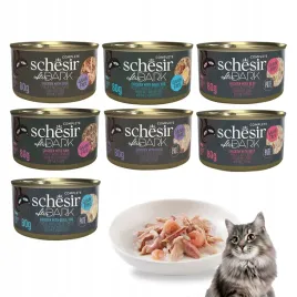 schesir-after-dark-mokra-karma-dla-kota-mix-7-smakow-kurczak-zestaw-7x80g