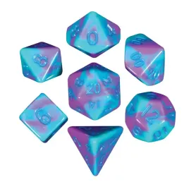 kosci-fanroll-zestaw-7-mini-kostek-purple-teal-with-blue-numbers-10mm