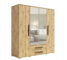 szafa-4d-garderoba-200cm-kaszmir-biala-czarna-dab-artisan-makson-gb