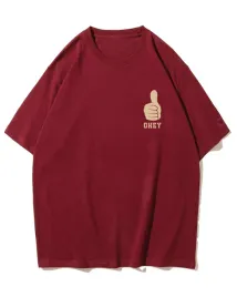 koszulka-oversize-kciuk-w-gore-okey-minimalistyczna-bordowy-m