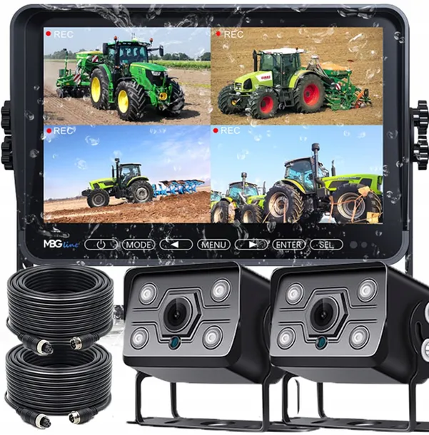 Kamera Cofania Zestaw Full HD Monitor IPS 10.1" Obsługa 4 kamer 12-36V