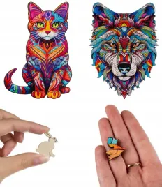 drewniane-puzzle-nieregularne-zestaw-kot-i-wilk-ukladanka-dla-doroslych