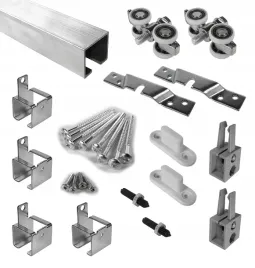 Zdjęcie produktu System przesuwny do 100kg komplet okuć 200cm + 4 klamry boczne