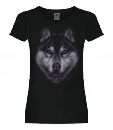 koszulka-damska-husky-niebieskie-oczy-t-shirt-xl