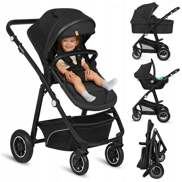 Фото - Візочок Lionelo WÓZEK Wielofunkcyjny 3w1 Spacerówka Gondola Fotelik dodatki BIANKA