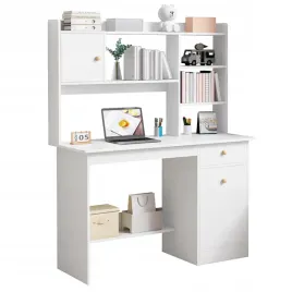 biurko-komputerowe-biale-loft-pod-laptop-komputer-skandynawski-z-7-polkami