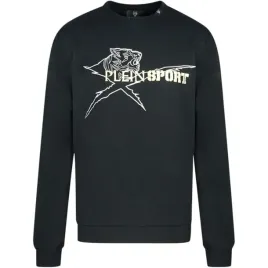 bluza-meska-plein-sport-crew-neck-sweater-czarna-klasyczna-sportowa