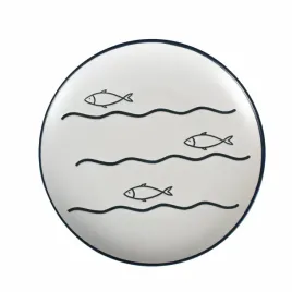 talerz-kamionkowa-ceramiczna-bialy-z-motywem-rybek-captain-mike-27-cm