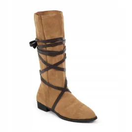 buty-damskie-kozaki-przed-kolano-wsuwane-botki-jesienne-40-brazowe-sznurek