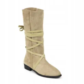 buty-damskie-kozaki-przed-kolano-wsuwane-botki-jesienne-39-zielone-sznurek