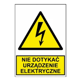 naklejka-informacyjna-uwaga-urzadzenie-elektryczne-ostrzegawcza-74x105mm