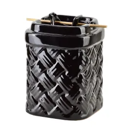 czarny-kominek-ceramiczny-na-olejek-ze-splotem-12cm
