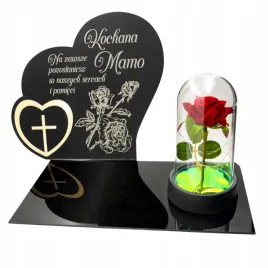 dekoracja-na-grob-grawerowany-znicz-podstawka-na-cmentarz-roza-dla-mamy
