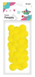 pompony-poliestrowe-25-mm-zolte-intensywne-30szt-titanum