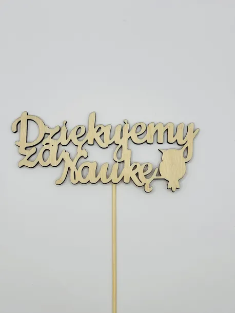 5 Sztuk Napis Topper pik - Dziękujemy za Naukę – drewniana dekoracja