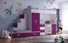 lozko-pietrowe-raj-5-dodatkowe-spanie-gratis-siedzisko-fioletowy-polysk