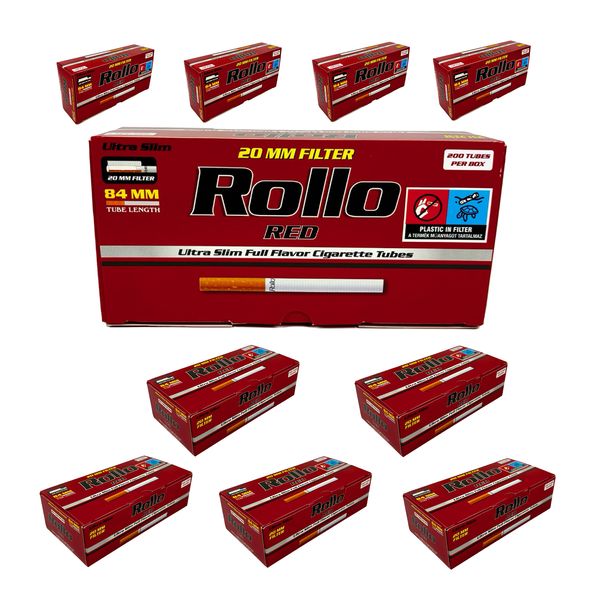 2000 szt GILZ ROLLO RED ULTRA SLIM 6,5mm (84/20) TUTKI GILZY PAPIEROSOWE