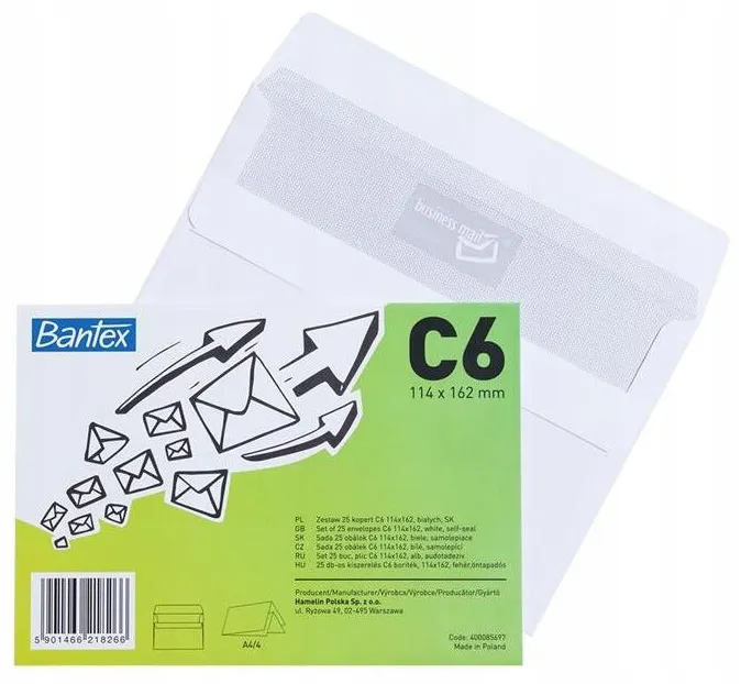 hemlin-koperta-c6-biala-25-sztuk