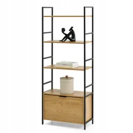 debowy-wysoki-regal-na-ksiazki-z-uchylna-szafka-parker-b-czarny