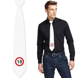 krawat-18-urodziny-traffic-birthday-bialy-43-cm