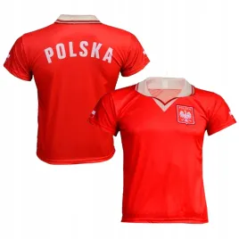 koszulka-t-shirt-pilkarska-polska-czerwona-134cm
