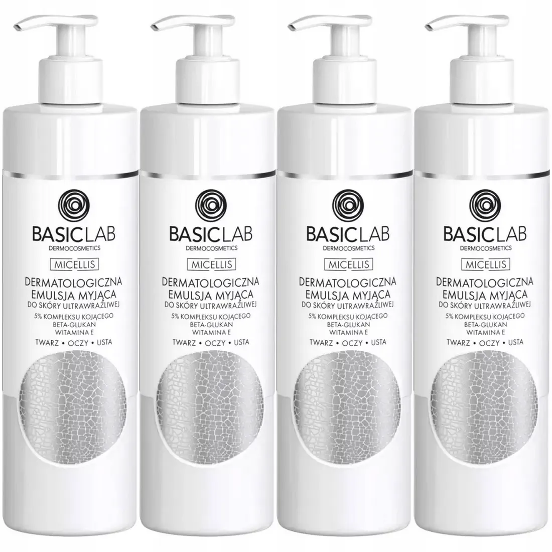 dermo-emulsja-myjaca-basiclab-skora-wrazliwa-i-delikatna-4x300ml-witamina-e-stan-nowy
