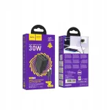 hoco-ladowarka-sieciowa-2-x-typ-c-2x-usb-a-kabel-typ-c-do-lightning-pd-kolor-czarny