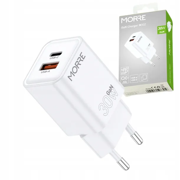 tiross-morre-ladowarka-usb-usb-c-30w-biala-przewod-w-zestawie-nie