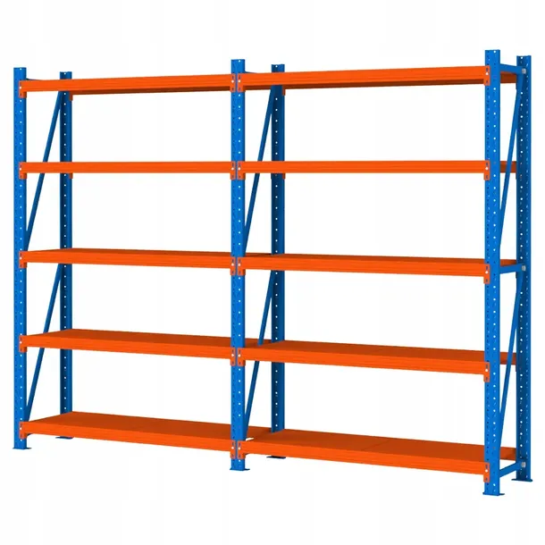 REGAŁ MAGAZYNOWY METALOWY ZESTAW 2 Moduły 10-PÓŁKOWY 200x392,5x50cm