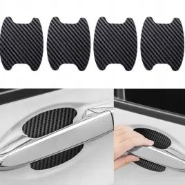 Zdjęcie produktu  4X FOLIA OCHRONNA POD KLAMKI SAMOCHODU CARBON CZARNA NALEPKI