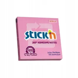 notes-samoprzylepny-76x76mm-360-stopni-rozowy-100-kartek-stickn
