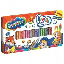 kredki-bambino-24-kolory-metalowe-pudelko-temperowka-bambino-zwierzaki-uc