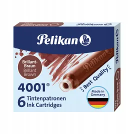 naboje-pelikan-do-piora-krotkie-6-szt-tp-6-4001-atrament-brazowe