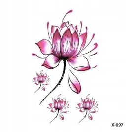 tatuaze-tymczasowe-tattoo-3d-1056-kwiat-lotos-kolory-rozowe