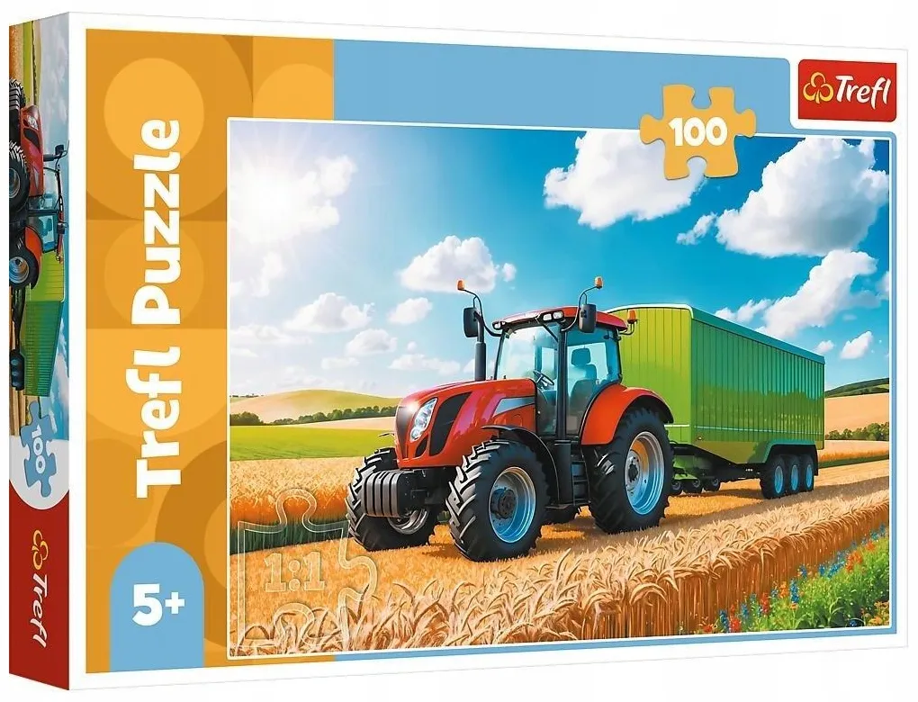 puzzle-100-traktor-z-przyczepa-trefl