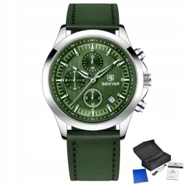czarny-zegarek-meski-benyar-na-skorzanym-pasku-elegancki-chronograf-pudelko